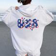 Usa American Flag 4Th Of July Kid Boy Girl Vintage Women Oversized Hoodie Back Print White