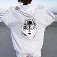 Vintage Wolf Wolf Lovers For Boys And Girls Women Oversized Hoodie Back Print White