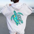 In A World Full Of Grandmas Be A Nana Sea Turtle Women Oversized Hoodie Back Print White