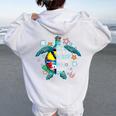In A World Full Of Grandmas Be A Nana Summer Beach Turtle Women Oversized Hoodie Back Print White