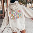 2023-2024 Last Day Of School Autograph 4Th Grade Graduation Women Oversized Hoodie Back Print Sand