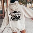 2024 Third Grade Graduate Last Day Of School Senior 2024 Women Oversized Hoodie Back Print Sand