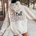 Ball Mom Leopard Tball Mom Mother's Day Women Oversized Hoodie Back Print Sand