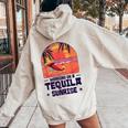 Bartender Mixing Tequila Sunrise Mexican Mexico Women Oversized Hoodie Back Print Sand