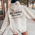 Beardo Dictionary Word Cool Weird Women Oversized Hoodie Back Print Sand