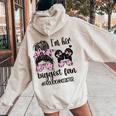 Her Biggest Fan Dance Sister Of A Dancer Dancing Sis Women Oversized Hoodie Back Print Sand