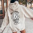 Bill And Bob's Coffee Shop Aa Recovery Women Oversized Hoodie Back Print Sand