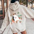 Calico Cat With Pot Plants Cat Lover For Mom Women Women Oversized Hoodie Back Print Sand