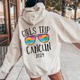 Cancun Girls Trip 2024 Summer Vacation Girls Beach Weekend Women Oversized Hoodie Back Print Sand