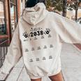 Class Of 2038 Grow With Me Pre-K To 12Th Grade Handprint Women Oversized Hoodie Back Print Sand