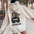 Cool SHIT Show Supervisor Hilarious Vintage For Adults Women Oversized Hoodie Back Print Sand