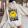 Eleven Is A Vibe 11Th Birthday Groovy Boys Girls 11 Year Old Women Oversized Hoodie Back Print Sand
