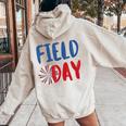 Field Day Red White And Blue Student Teacher Women Oversized Hoodie Back Print Sand