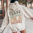 First Of All I'm A Delight Sarcastic Women Oversized Hoodie Back Print Sand