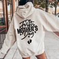 My First Pregnancy Announcement Mom To Be 2024 Women Oversized Hoodie Back Print Sand