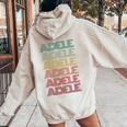 First Name Adele Italian Girl Retro Name Tag Groovy Party Women Oversized Hoodie Back Print Sand