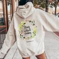 Floral Christian Pray Without Ceasing Bible Verse Motivation Women Oversized Hoodie Back Print Sand