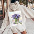 Flowers Lilac Floral Bouquet Essence Of Life Colored Vintage Women Oversized Hoodie Back Print Sand