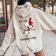 Chicken It's Fine I'm Fine Everything Is Fine Women Oversized Hoodie Back Print Sand