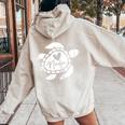 Nana Pet Lover Turtle Women Oversized Hoodie Back Print Sand