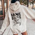 Game Day Sport Lover Basketball Mom Girl Women Oversized Hoodie Back Print Sand