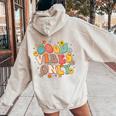 Good Vibes Only Peace Sign Love 60S 70S Retro Groovy Hippie Women Oversized Hoodie Back Print Sand