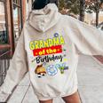 Grandma Of The Birthday Boy Toy Familly Matching Story Women Oversized Hoodie Back Print Sand