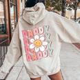 Groovy Daddy Matching Family Birthday Party Daisy Flower Women Oversized Hoodie Back Print Sand