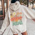 Groovy Mimi Floral Hippie Retro Daisy Flower Mother's Day Women Oversized Hoodie Back Print Sand