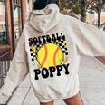 Groovy Softball Poppy Ball Poppy Pride Women Oversized Hoodie Back Print Sand