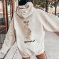 Grow Through It Floral Spine Skeleton Vintage For Men Women Oversized Hoodie Back Print Sand