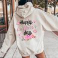 Happy Mother's Day Mommy Cute Grandma Floral Mom Women Oversized Hoodie Back Print Sand