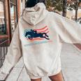 Horse Rider Equestrian Jumping Usa Team Coach American Flag Women Oversized Hoodie Back Print Sand
