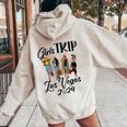 Las Vegas Girls Trip 2024 Birthday Squad Vacation Women Oversized Hoodie Back Print Sand