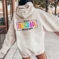 Last Day Of School Year 2024 Autograph 3Rd Grade Graduation Women Oversized Hoodie Back Print Sand