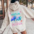 My Little Turtles Call Me Nana Turtles Sea Summer Womens Women Oversized Hoodie Back Print Sand