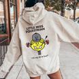 Love Horses Little Miss Equestrian Horse Lover Pony Mad Women Oversized Hoodie Back Print Sand