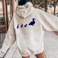 Mama Duck 3 Ducklings Animal Family B Women Oversized Hoodie Back Print Sand