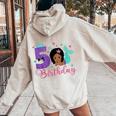 Mermaid Birthday Girl 5 Year Old Its My 5Th Birthday Mermaid Women Oversized Hoodie Back Print Sand