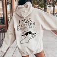I Miss Modern Baseball Dog Sport Lover Women Oversized Hoodie Back Print Sand