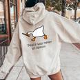 Murder Duck Peace Was Never An Option Duck With Knife Meme Women Oversized Hoodie Back Print Sand