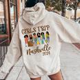 Nashville Girls Trip 2024 Weekend Vacation Matching Women Oversized Hoodie Back Print Sand