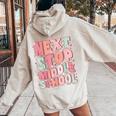 Next Stop Middle School Groovy Elementary School Graduation Women Oversized Hoodie Back Print Sand