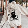 My Nice Button Is Out Of Order Owl Black Women Oversized Hoodie Back Print Sand