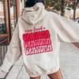 One Loved Grandma Valentines Day Grandmother Women Oversized Hoodie Back Print Sand