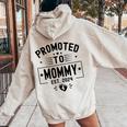 Promoted To Mommy Est 2024 Soon To Be Mom New Mommy 2024 Women Oversized Hoodie Back Print Sand