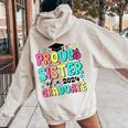 Proud Sister Of 2024 Graduate Class Graduation Last School Women Oversized Hoodie Back Print Sand