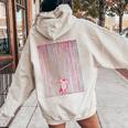 Rainbow Cute Unicorn Graffiti Women Oversized Hoodie Back Print Sand