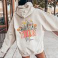 Retro Groovy Floral Twin Mom Mother's Day Wildflower Women Women Oversized Hoodie Back Print Sand