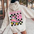 Rolling Into 10 Years Old Roller Skating Girl 10Th Birthday Women Oversized Hoodie Back Print Sand